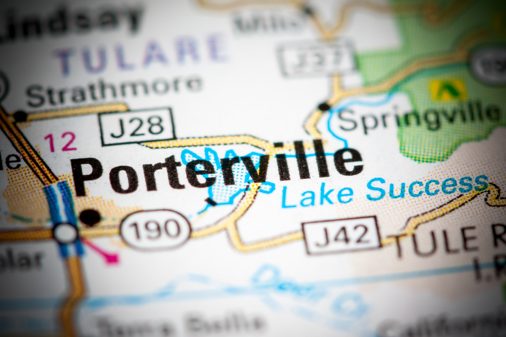 map of porterville, ca
