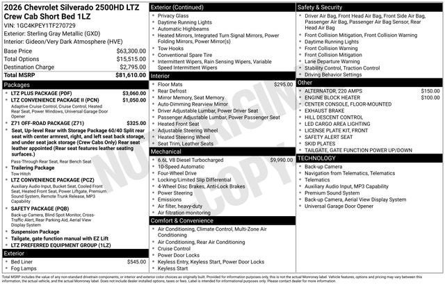 2026 Chevrolet Silverado 2500 HD LTZ