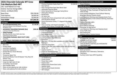 2026 Chevrolet Colorado WT