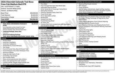 2026 Chevrolet Colorado Trail Boss