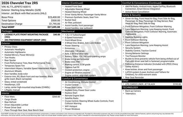 2026 Chevrolet Trax 2RS