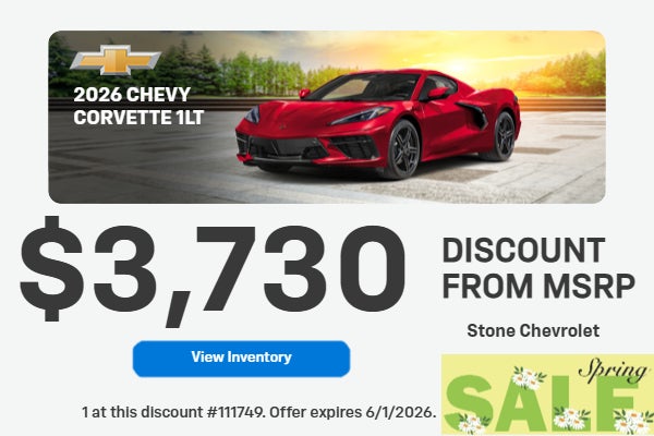 2026 CHEVY CORVETTE 1LT $3,730 DISCOUNT FROM MSRP
