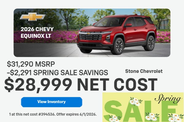 2026 CHEVY EQUINOX LT $28,999 NET COST